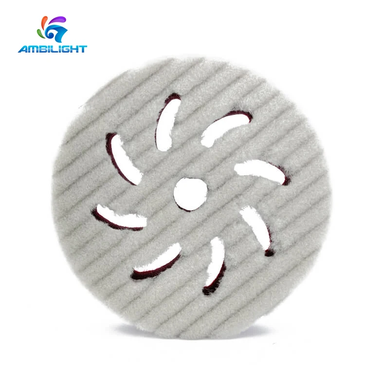 5 inch Woolen Polishing Pad Best Stripe Type 100% Lambs Wool Buffing Pad for RO DA GA Polishers