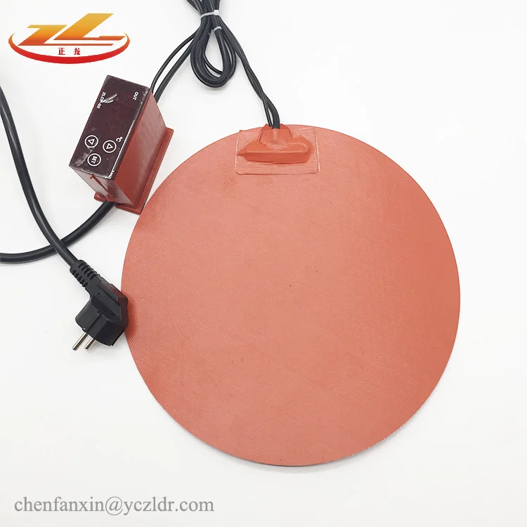 110V flexible round 400mm diameter silicone rubber heating pad heater 800w with 3M tape