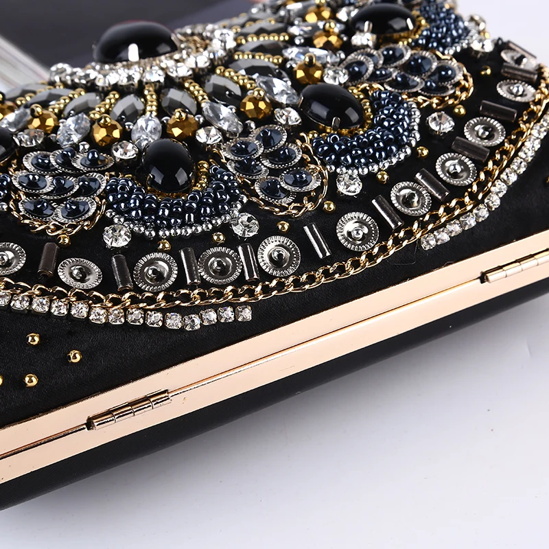 
Best Fashionable Online Wholesale Indian Style Crystal Beads Clutch Bag Evening Stone Beading Purse Women Clutch Crystal Bag 