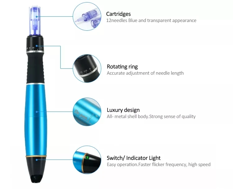 Заводская поставка ручка с микроиглами A1W беспроводная Derma Pen Ultimate Dr