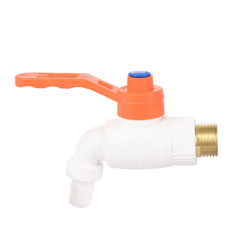 Wholesale High Pressure PPR Pipe Fittings White Brass Male Thread Plastic PPR Water Tap
