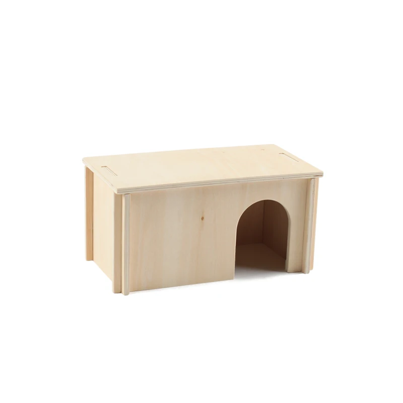 Organic Wooden Pet Toys 2021 Wholesale Hamster Wood Toy Natural Wood House Cabin Toy for Hamsters