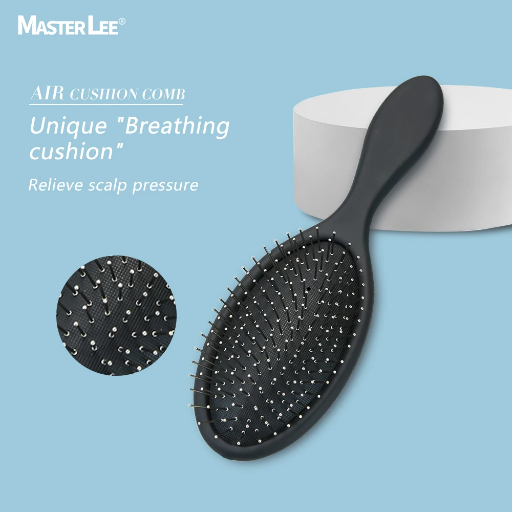 Materlee private label soft matte finish steel needle  teeth extension massage detangling hair brush series