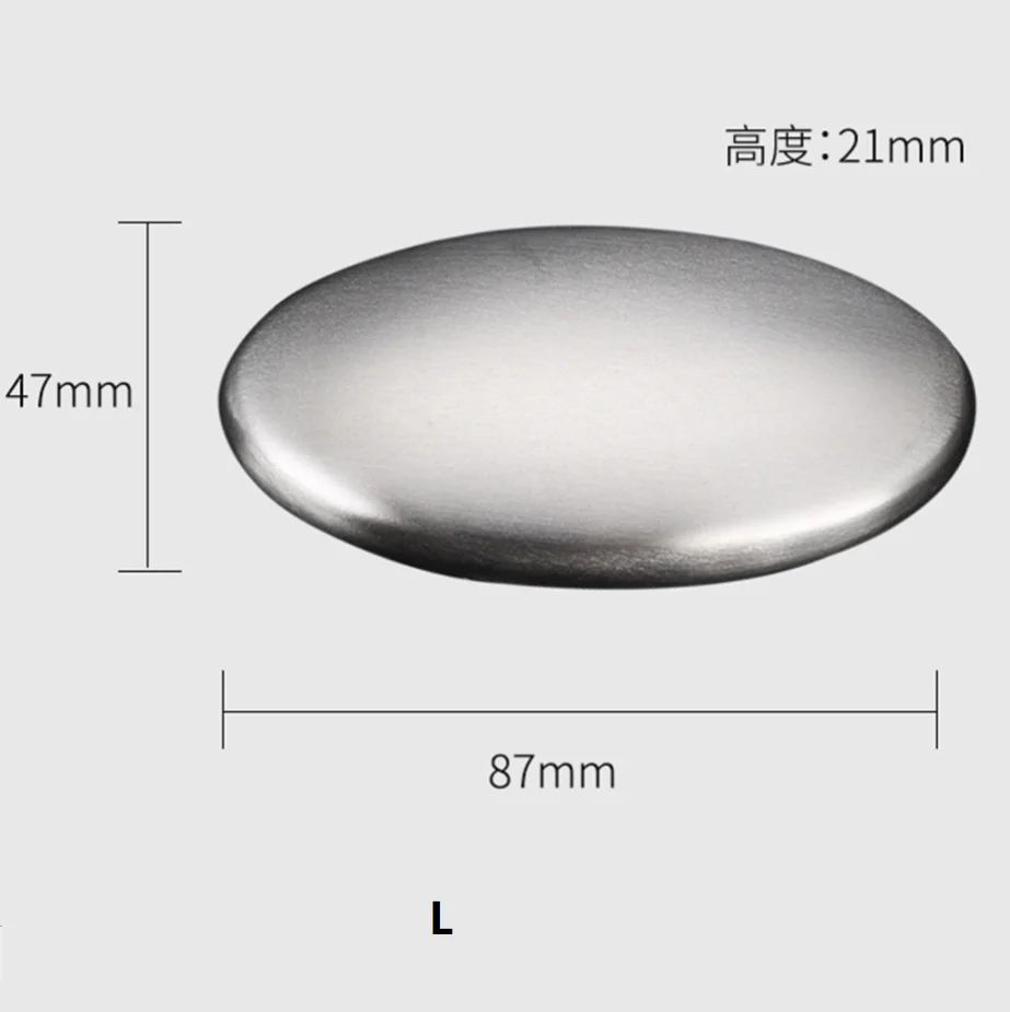 Stainless steel Soap Kitchen Bar Eliminating Odor Remover Garlic Deodorize Magic Soap Cleaning Hand Soap black Base Oval Shape