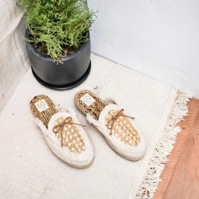 
Rattan Woven Mule Shoes Summer Fashion For Women Eco-friendly Handmade from Thailand 