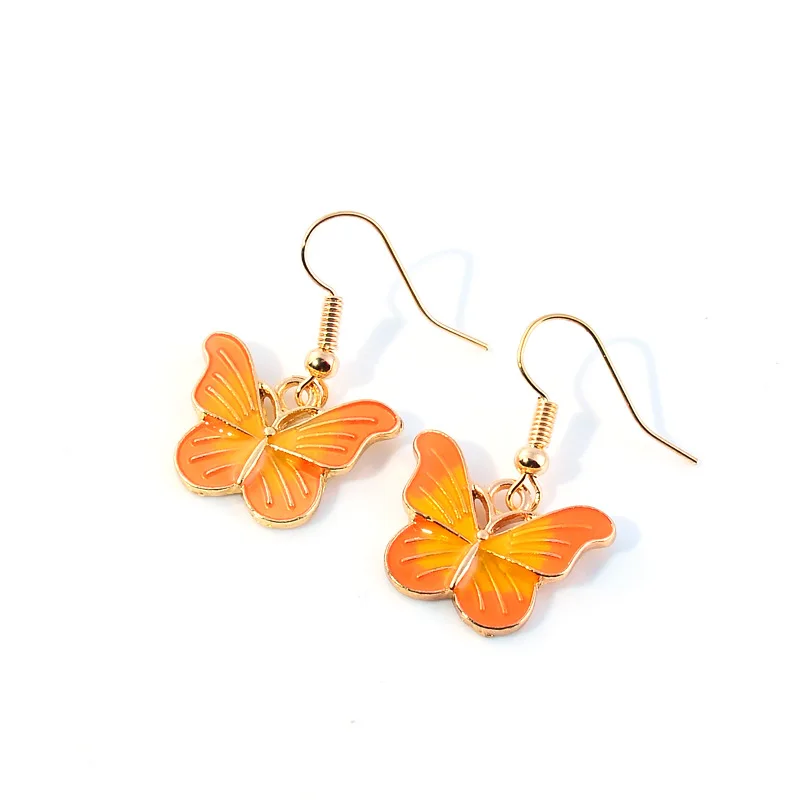 Factory Price Wholesale Alloy With Gold Plated Hook Butterfly Wing Earrings Jewelry for Women