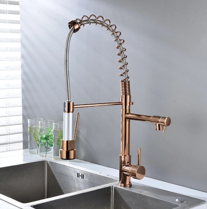 Hot Sell Deck Mounted Flexible Kitchen Faucets Pull Out Mixer Tap Hot Cold Kitchen Faucet with Spray Mixers Taps