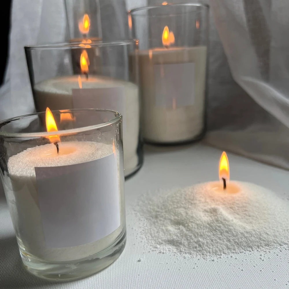 Wholesale High Quality Glass Cylinders Wedding Candles Sand Wax Natural Non Toxic Palm Wax Diy Pearl Candle Sand