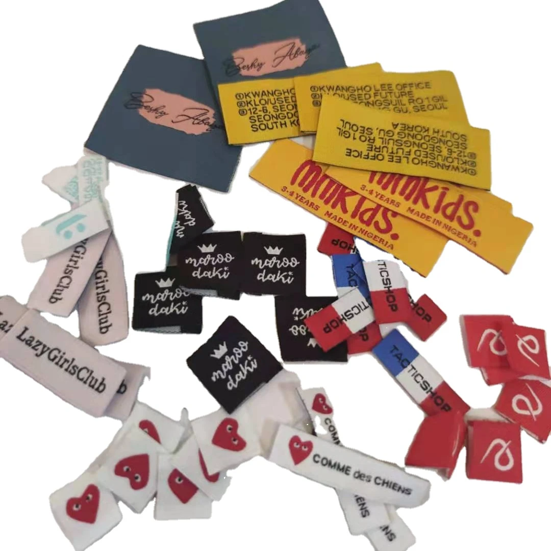 New Custom Made Woven Labels for Clothing Damask Material Folded Type Private Face Wash Labels Competitive Garment Machine Price