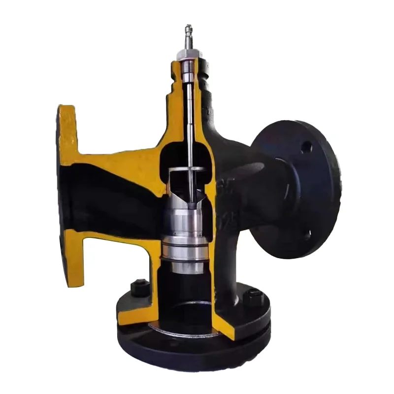 cast iron flanged motorized flow control valve body equal proportional regulate linear actuator balance valve PN16