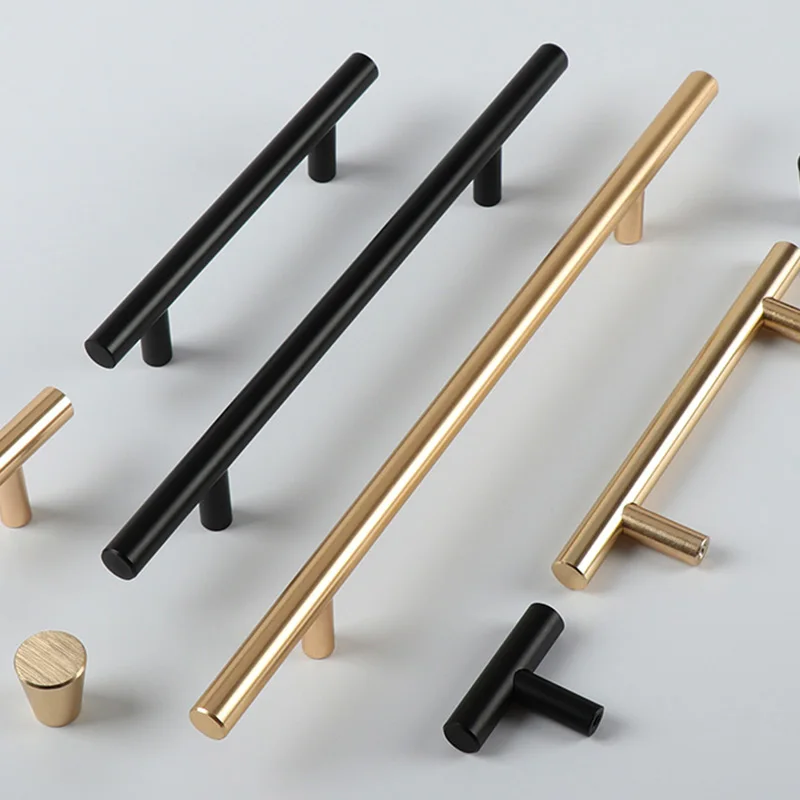 High Quality Zinc Kitchen Furniture Cabinet Handle Gold And Black Push Long Profile Closet Handles