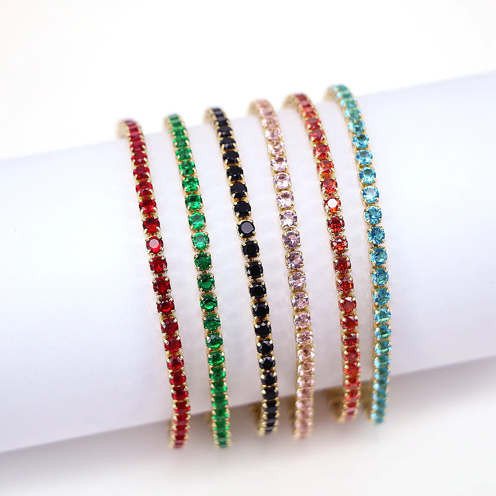 LOTOS Jewelry hip hop crystal bracelets 18K gold plated cz bracelet Tennis Bracelet for women