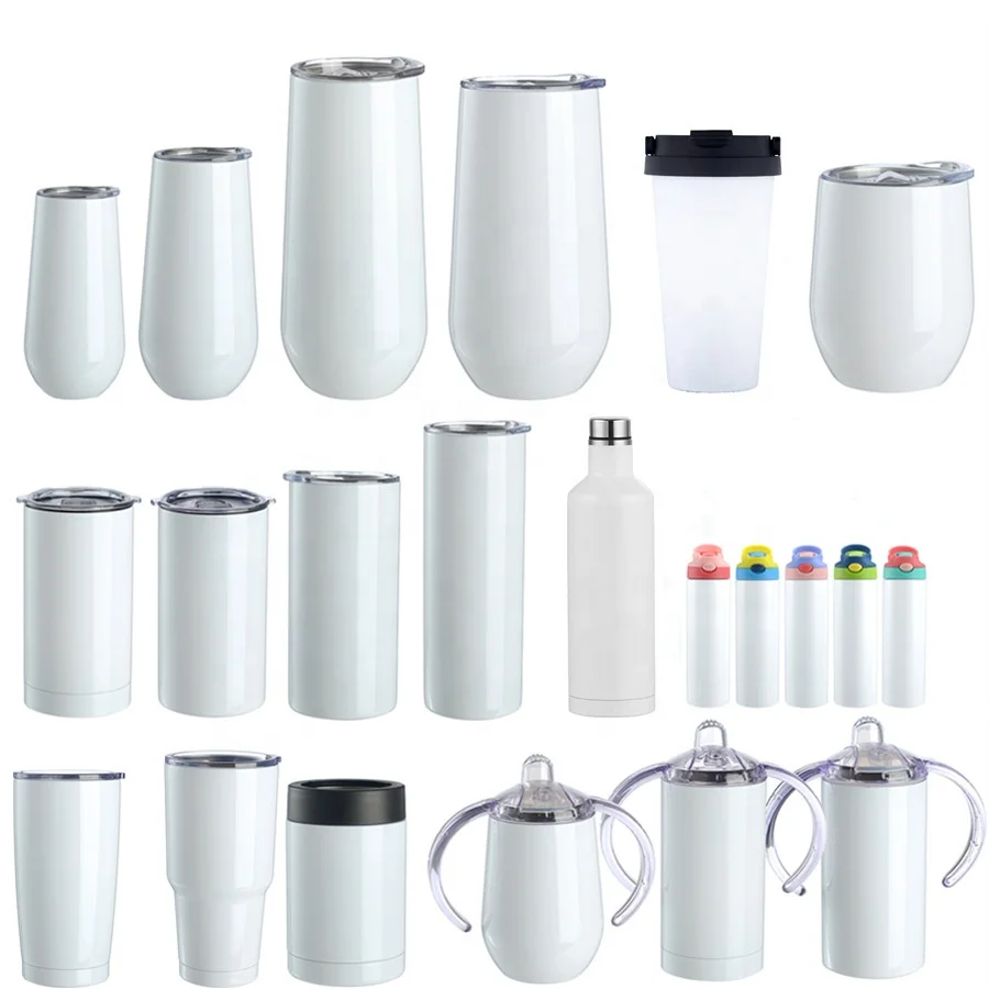 Vacuum flask Thermos flask vacuum bottle Blank StraightSkinny Stainless Steel 18/8 Tumbler With Duo lids