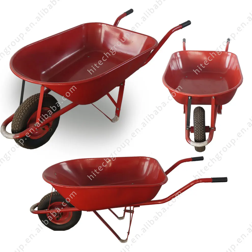 WB6208 Indonesia Hot-selling Heavy Duty Garden Wheelbarrow Wheel Barrow with Load 150kg 65L and Solid Air Wheel