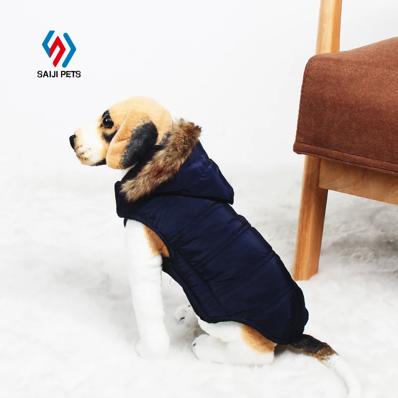 Saiji European classics zipper design pet plus fleece apparel manufacturer wholesale dog winter hoodies clothes