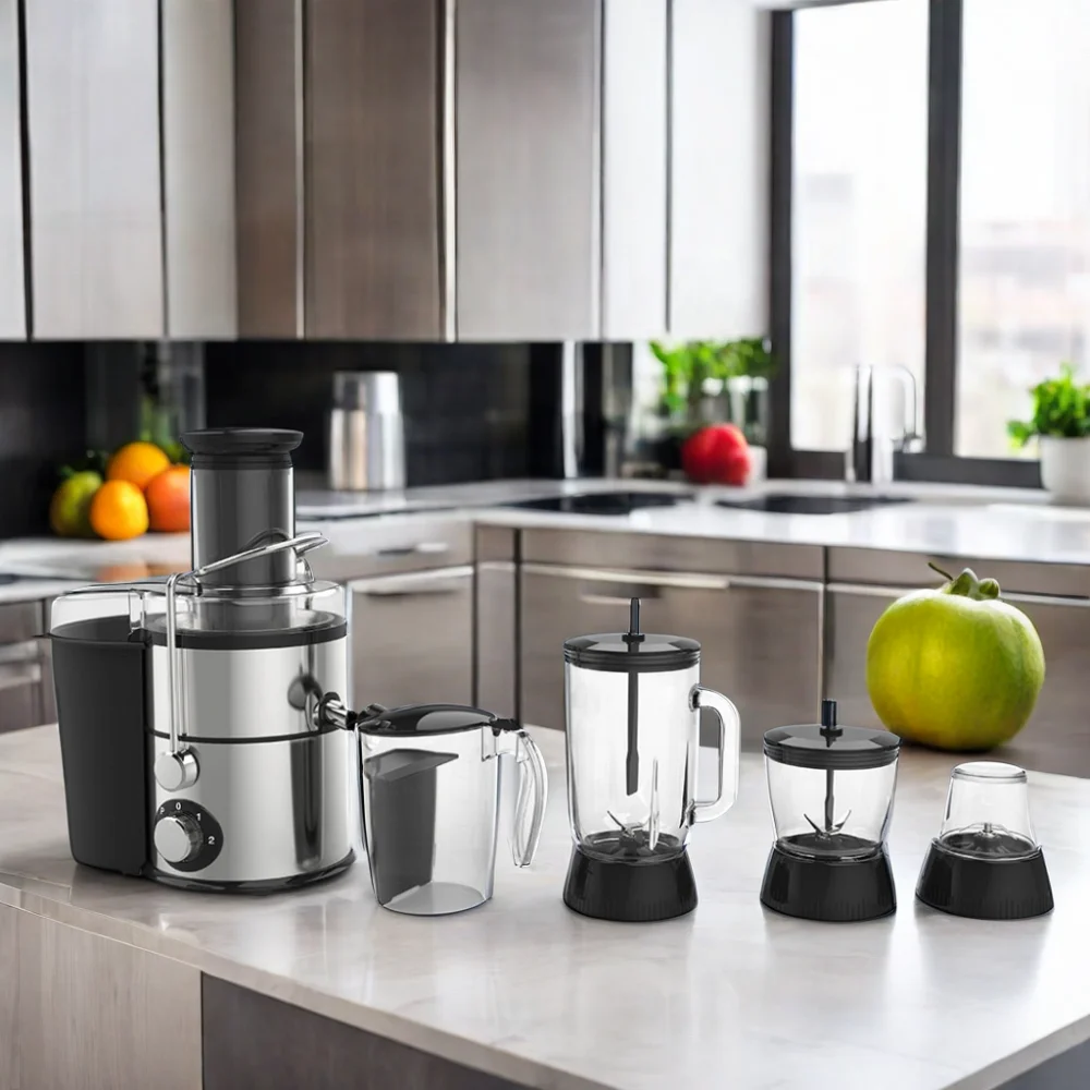 Juice Blend 4 in 1 Juicer Machine Big Mouth Large Feed Chute for Whole Fruits and Vegetable Centrifugal Extractor 800W