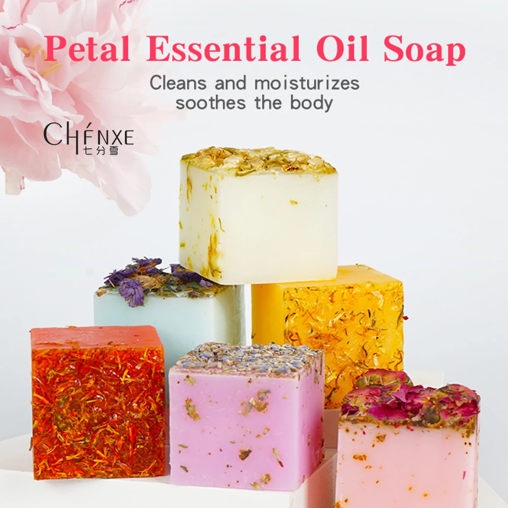 Private label organic acne soap making lavender roses dried flowers bath