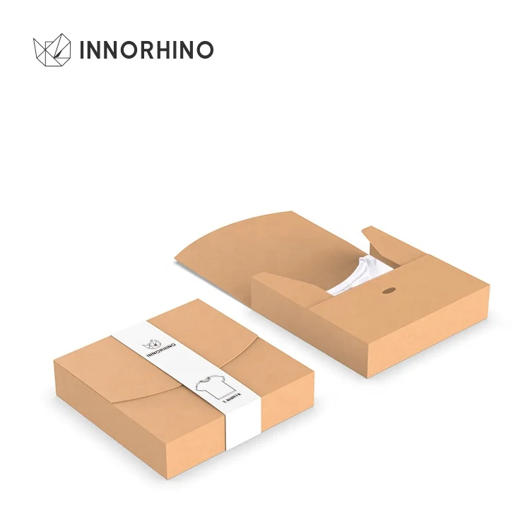 Envelope Box Eco-friendly Biodegradable Custom Recycle Kraft Paper Packaging Mailer Box For Clothes T-Shirt Gift Bag INNORHINO