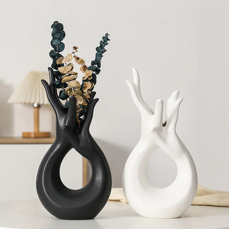Nordic abstract body art ceramics advanced hand vases Decorative crafts Creative living room decoration pieces