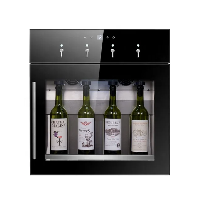 Wine cooler refrigerator wine dispenser for 4 bottles