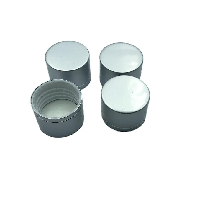 
24mm customized Hot Sale Cosmetic Bottle Lid Wholesale Screw Cap Silver Aluminum Seal Cap Metal Screw Lid 