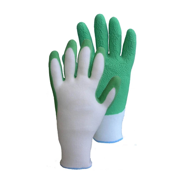 SunnyHope Work Industrial Protective Gloves Gloves coated with palm pattern latex gloves PolyCotton