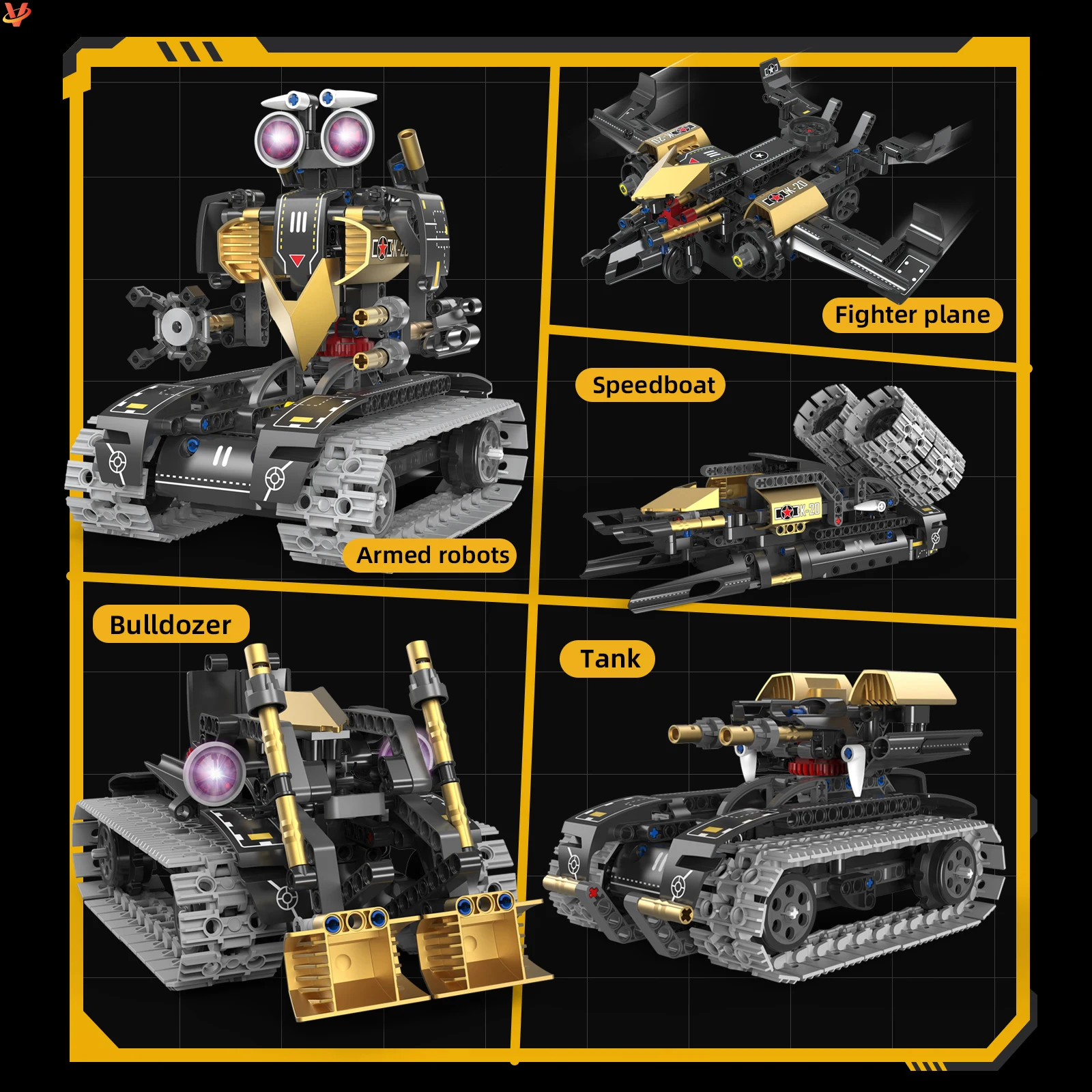 RC Robot Building blocks Kits 2024 New Arrival 5 in 1 RC App Control Programming Robots RC cars STEM Project bricks Set Toys