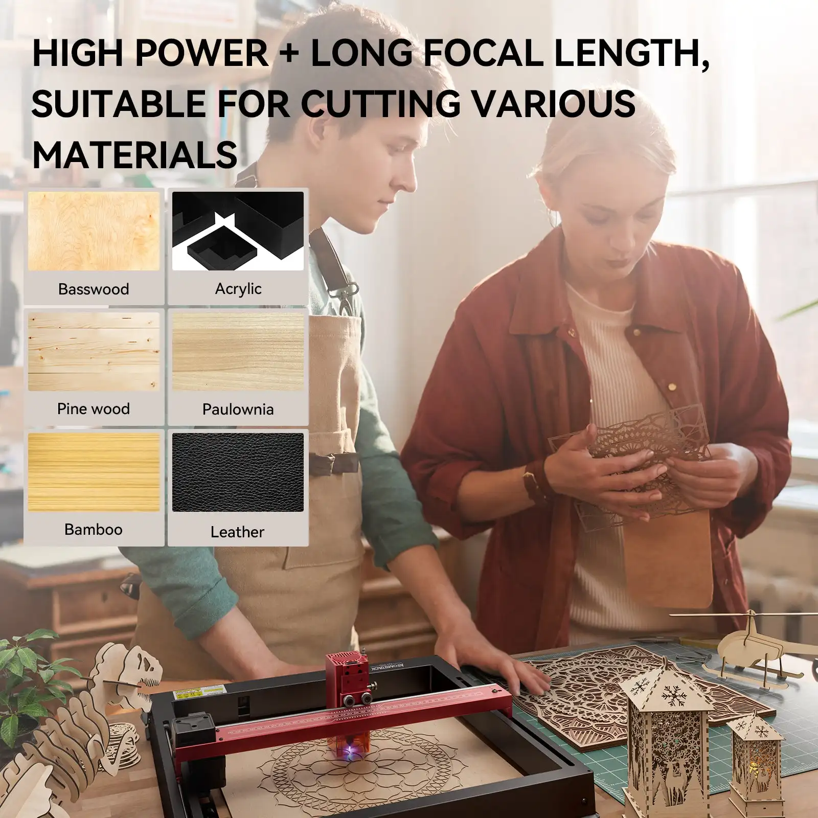 New Design Atomstack X24 Pro A24 PRO 120W All-in-one 2nd Generation Laser Engraver One-Piece Frame Engraving Cutting Machines