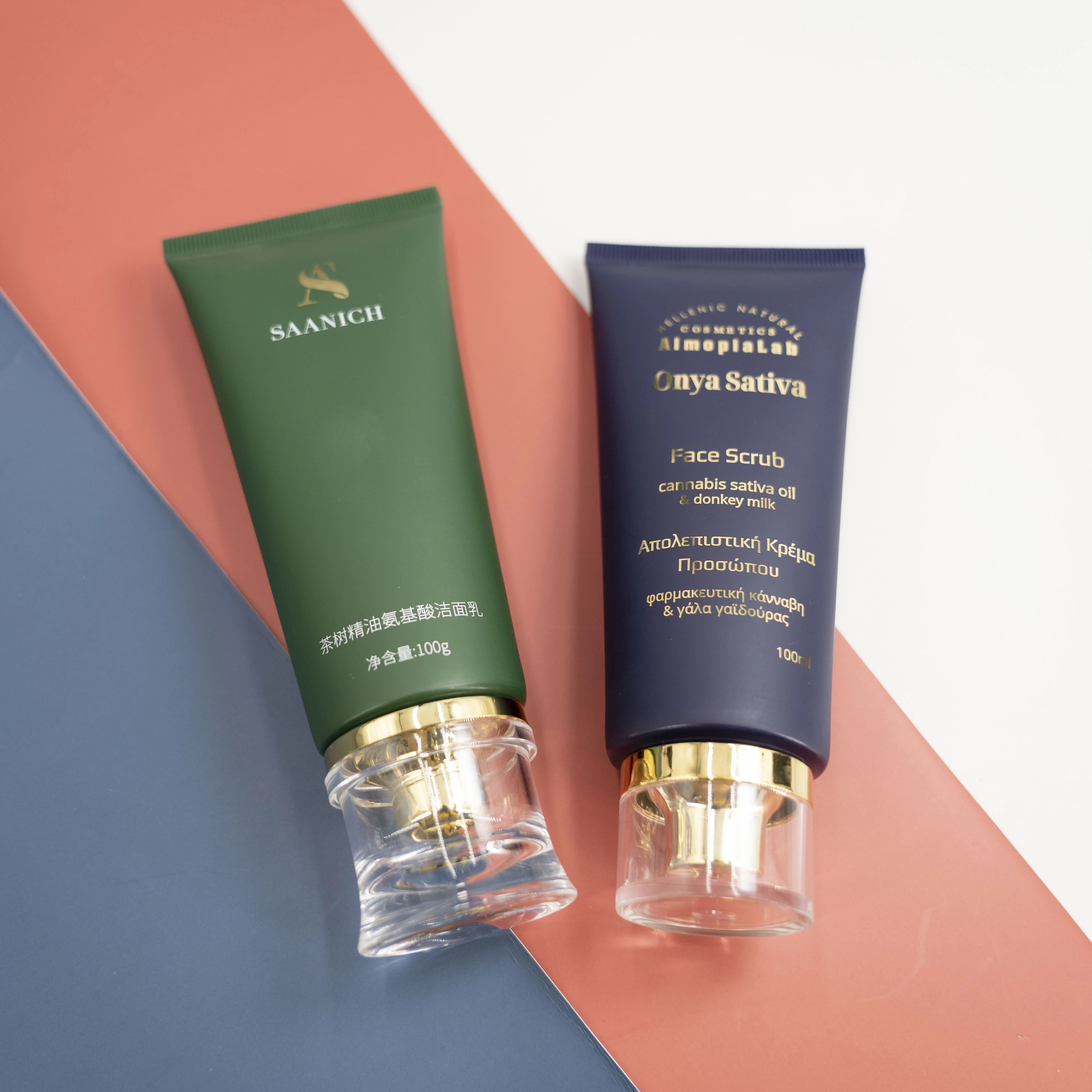 Hot Surface Custom Print Plastic Cosmetic Soft Squeeze Tubes For Cream Packaging For Cosmetic Products Lotion With Acrylic lid