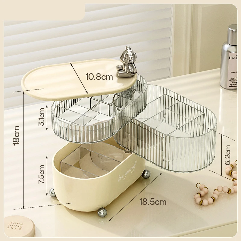 New Cosmetic Storage Tray 360 Rotating Makeup Organizer Small Storage & Organizer  Desk Organizer Box