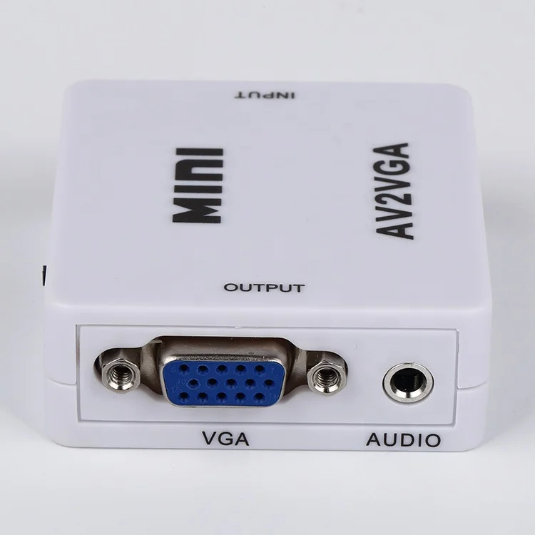 OEM Factory Price  Mini VGA 2AV Video Converter 1080p Adapter VGA To RCA/AV PC To TV