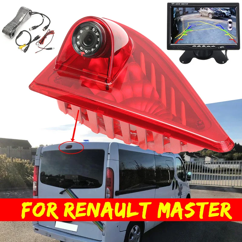 Rear View Camera Brake Light 3RD Night Vision Built-in 10 IR Led For Renault Master