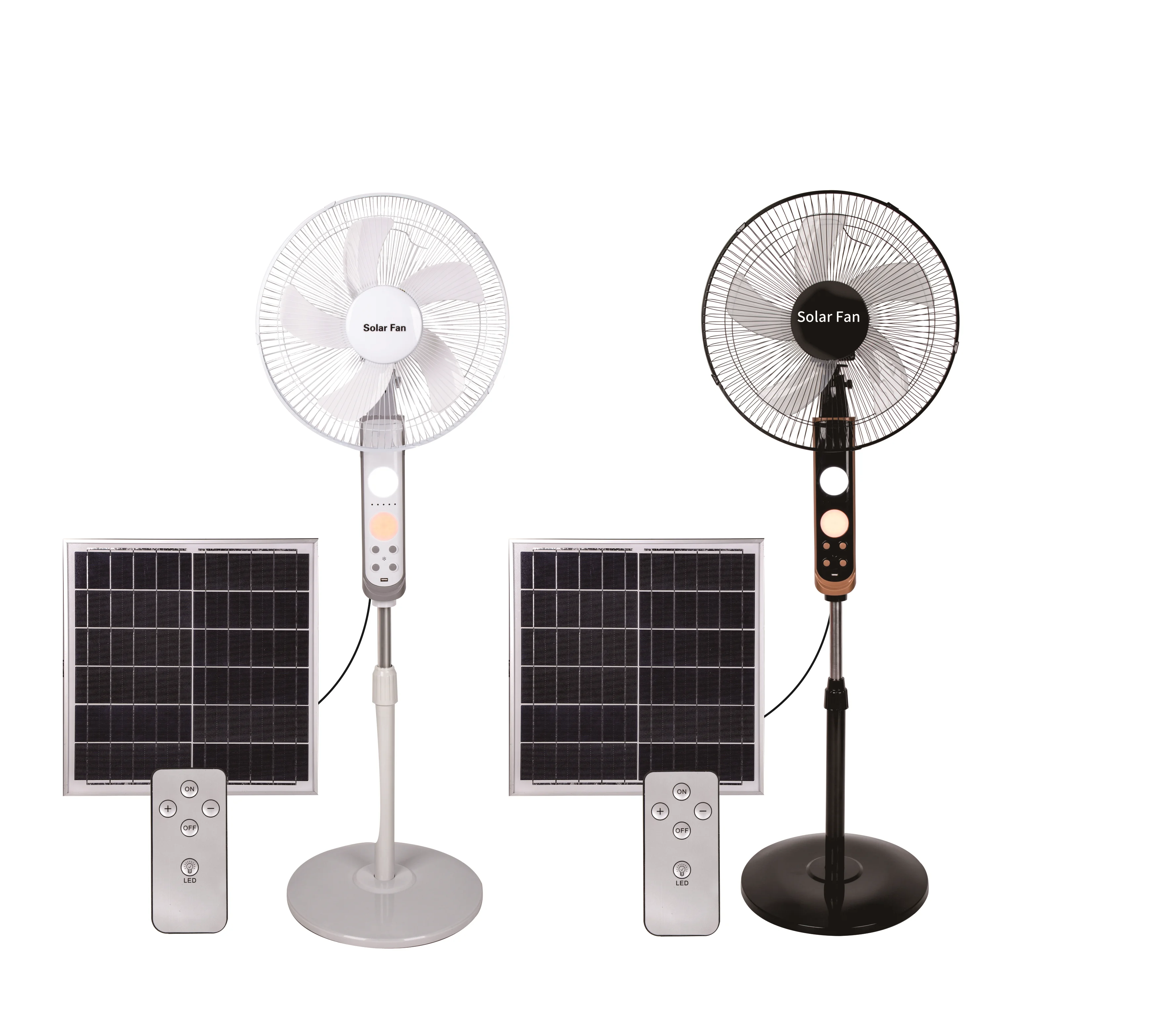 YL-FS228 16-Inch Solar Powered Stand Fan AC DC LED Rechargeable with High Wind Speed Direct Factory Supply Rechargeable fan