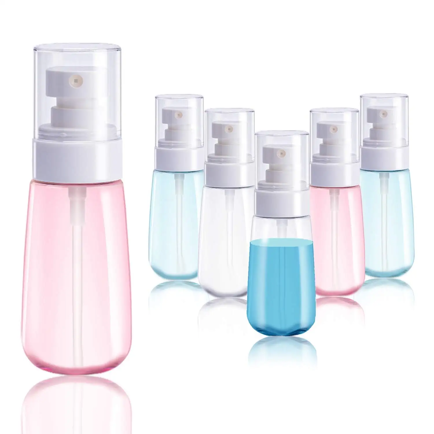 Plastic PETG  Refillable Travel Fine Mist Spray Diffuser Sanitizer Bottle for 30ml 60ml 80ml 100ml