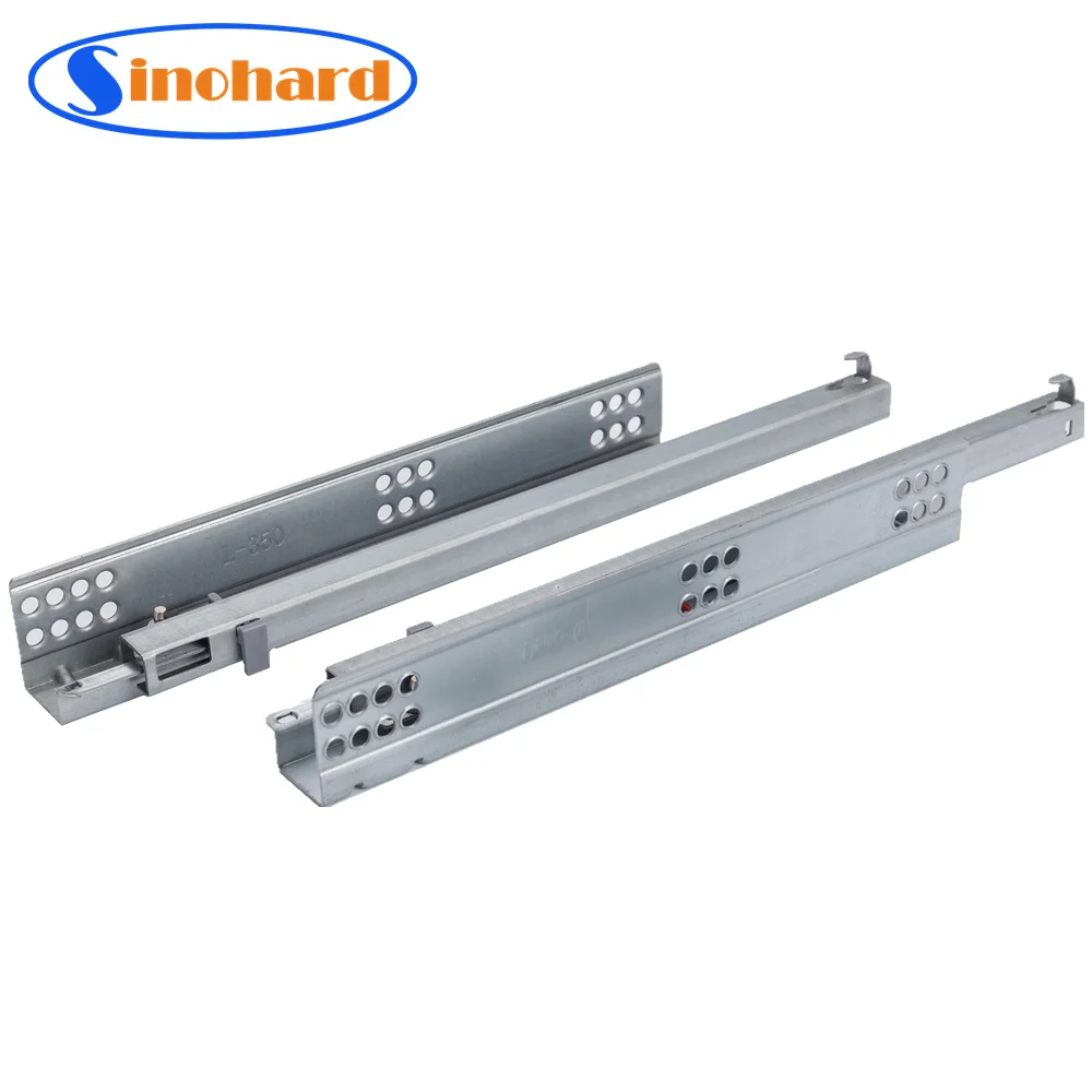 SINOHARD European Type Triple Extension Steel Ball Bearing Guides Under-mount Drawer Slide