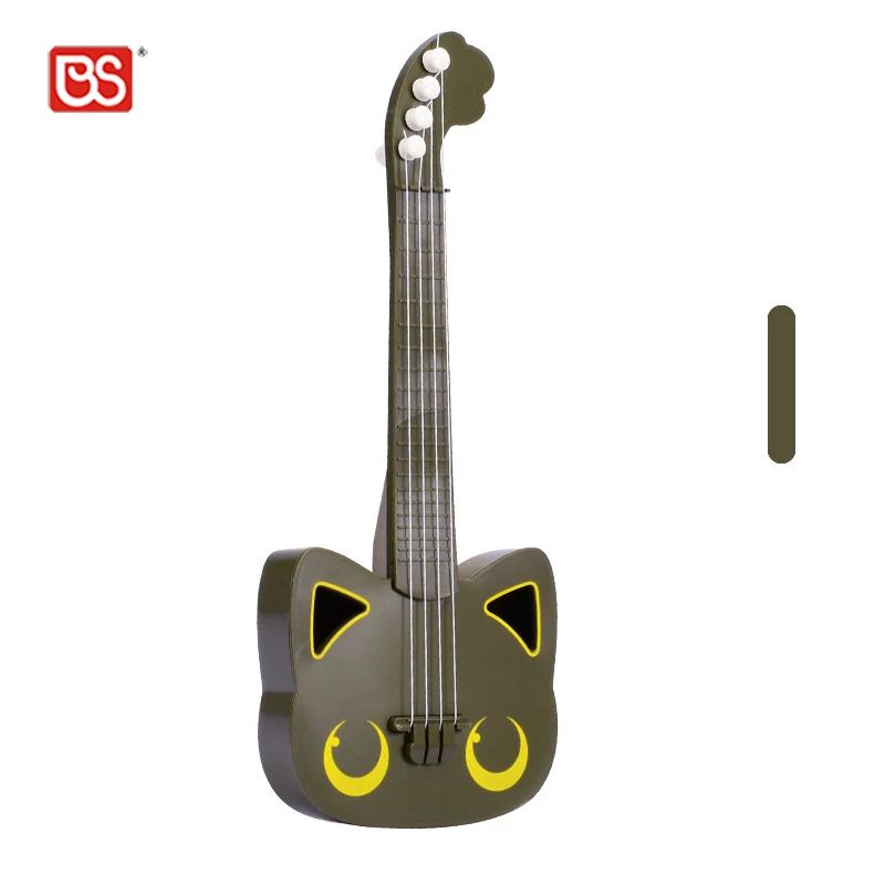 BS Toy Green Red Blue Cat Design 4 Strings Ukulele Beginners Learning Musical Instrument Electric Guitar Toy With 42CM