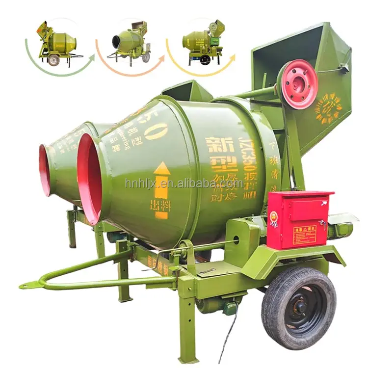 JZC350 electrical engine cheap cement concrete mixers for sale portable mobile concrete mixer with self loading from china
