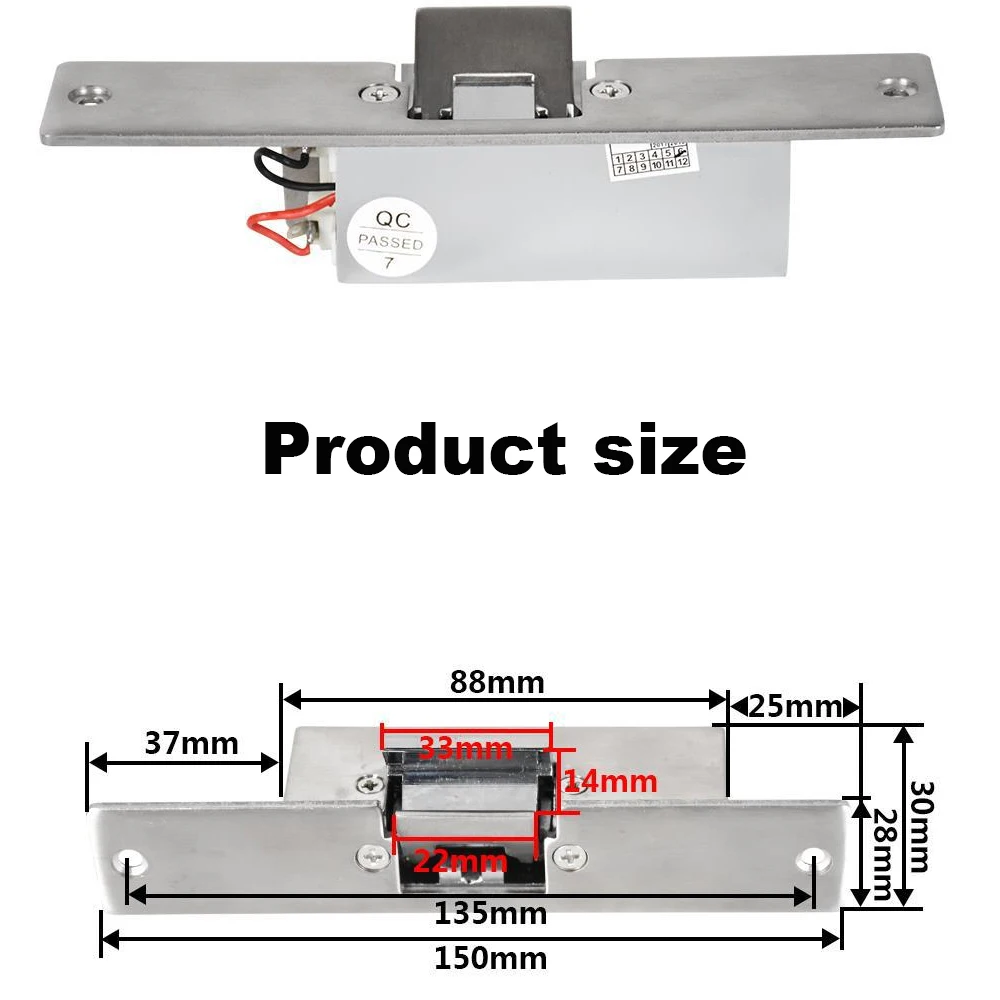 Elock ES150A Fail safe Smart Standard Type Stainless Steel electric strike door lock NC/NO electric strike lock