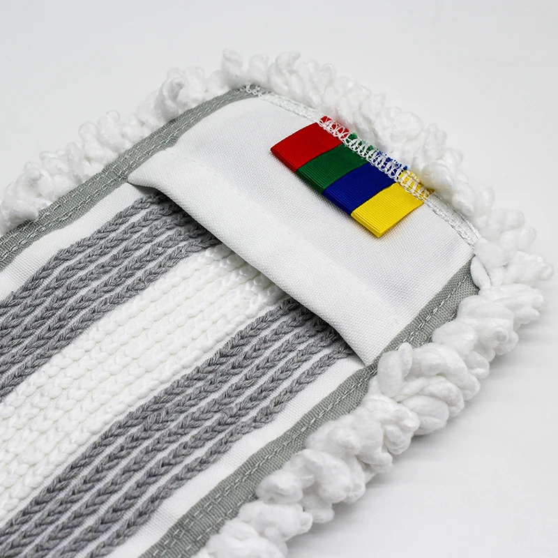 High absorbent Cleaning Flooring Dust Mop Commercial Industrial Cotton Microfiber Blend Wet Mop Refill Pocket style Flat Mop