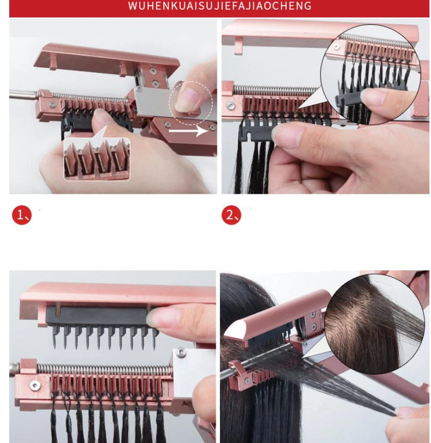 A head 6d hair extension can be completed in 20 minutes with a high quality hair extension machine