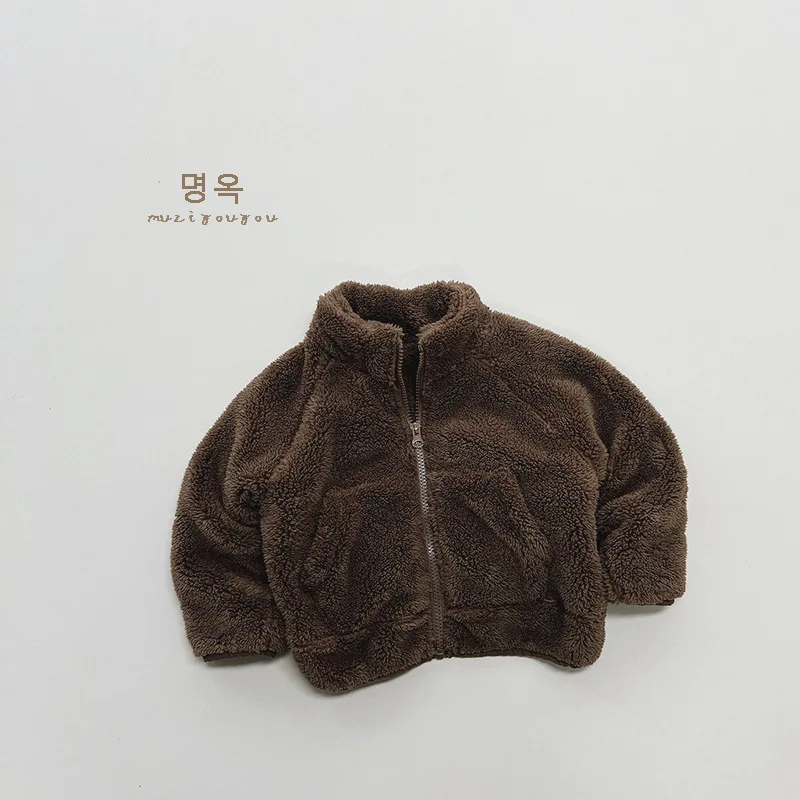 Unisex Winter Warm Zipper Toddler Girls Boys Sherpa Fleece Fuzzy Pullover Jackets Coat Kids Baby Sherpa Zipper Jacket