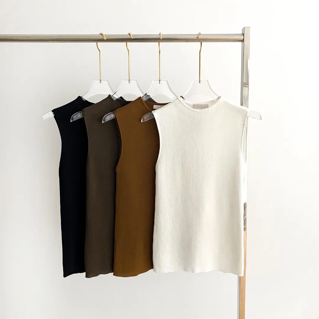 2021 Casual Plain Sleeveless Breathable Ladies Ribbed Black White Tank Tops Women