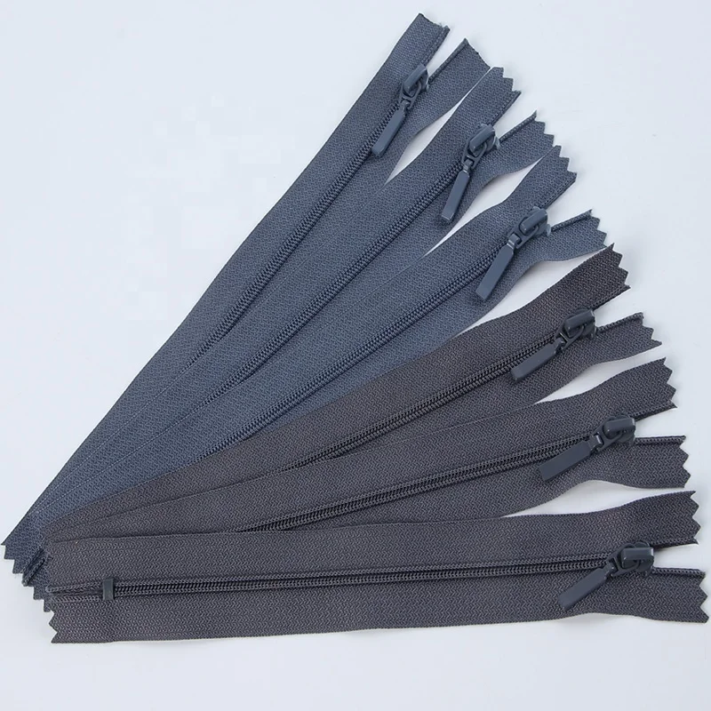 Twisted zipper nylon tape for garment bags fermeture eclair #3 DTM sliders close end nylon zippers