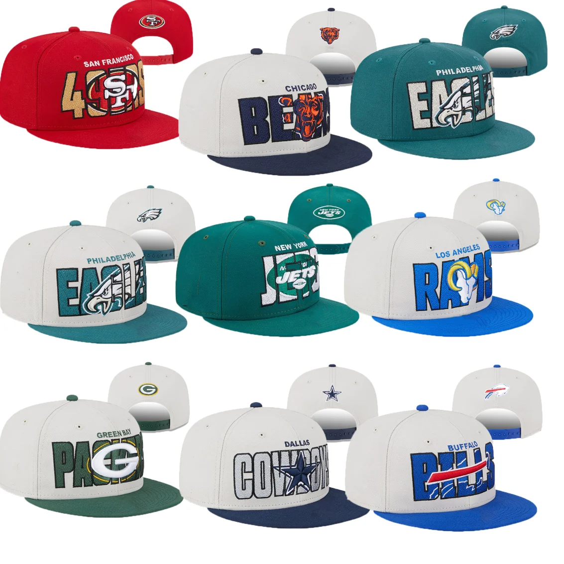 2024 June New Arrival Football Embroidery Baseball football Hats Sports NFL- Teams Snapback Era Hats Gorras Caps