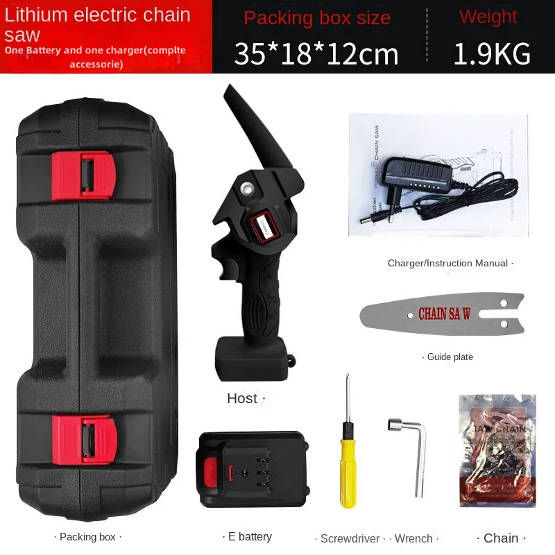4 Inch Mini Electric Pruning Saw Household Garden Wood Saw Machine Rechargeable Cordless Outdoor Battery Chain Saw