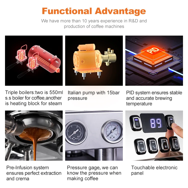 Gemilai CRM3120C coffee shop equipment rotary pump filter multi-function commercial expresso coffee machine