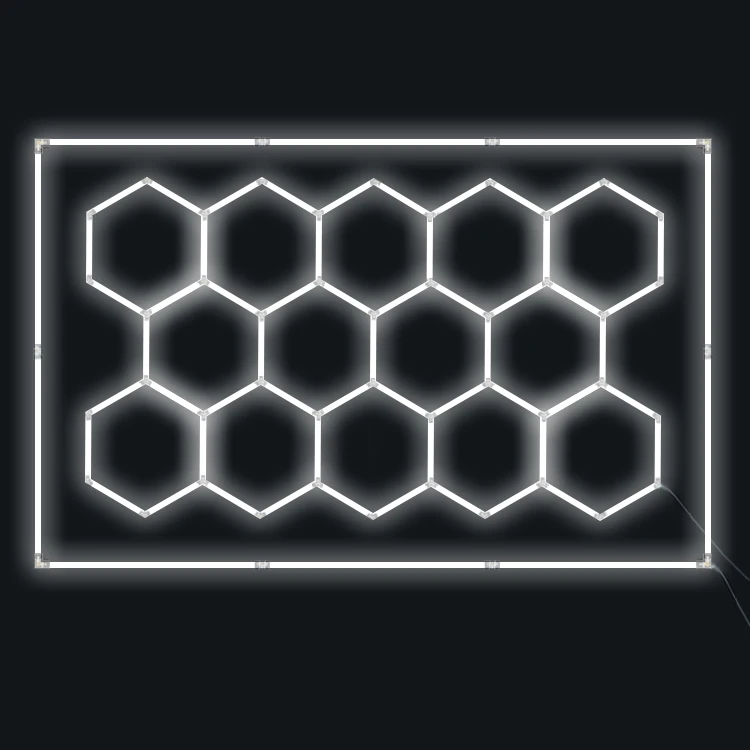 Гаражные шестигранные светодиодные светильники Супер яркие 14 сетчатые системы потолочные гаражные огни с прямоугольной рамой