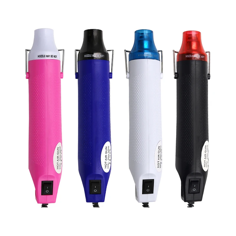 Мини-термоусадочная ручка в комплекте, термоусадочная пушка 300 Вт, многофункциональный электрический тепловой инструмент для «сделай сам», вилка для США, ЕС, Великобритании, мини-тепловая пушка