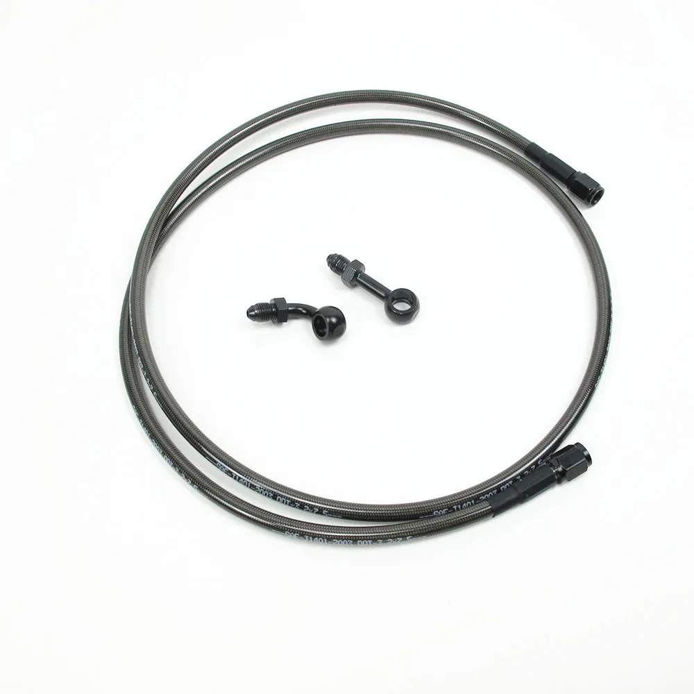 Smoked Stainless Steel Brake Hose Black Plastic Skin Brake Line Cable for Harley Softail Dyna