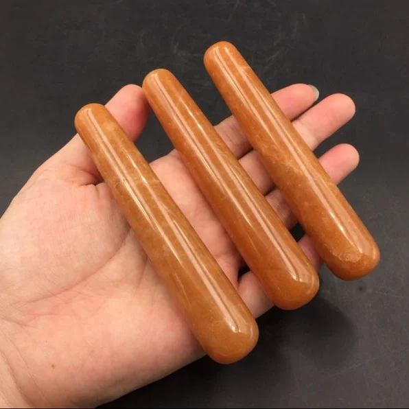 Orange Aventurine Smooth Massage Wand Crystal Healing Tool.jpg
